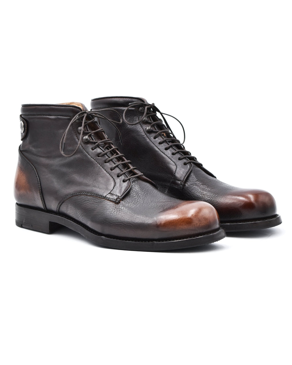 Alberto Fasciani Elias Burnished Brown Lace Up Boot