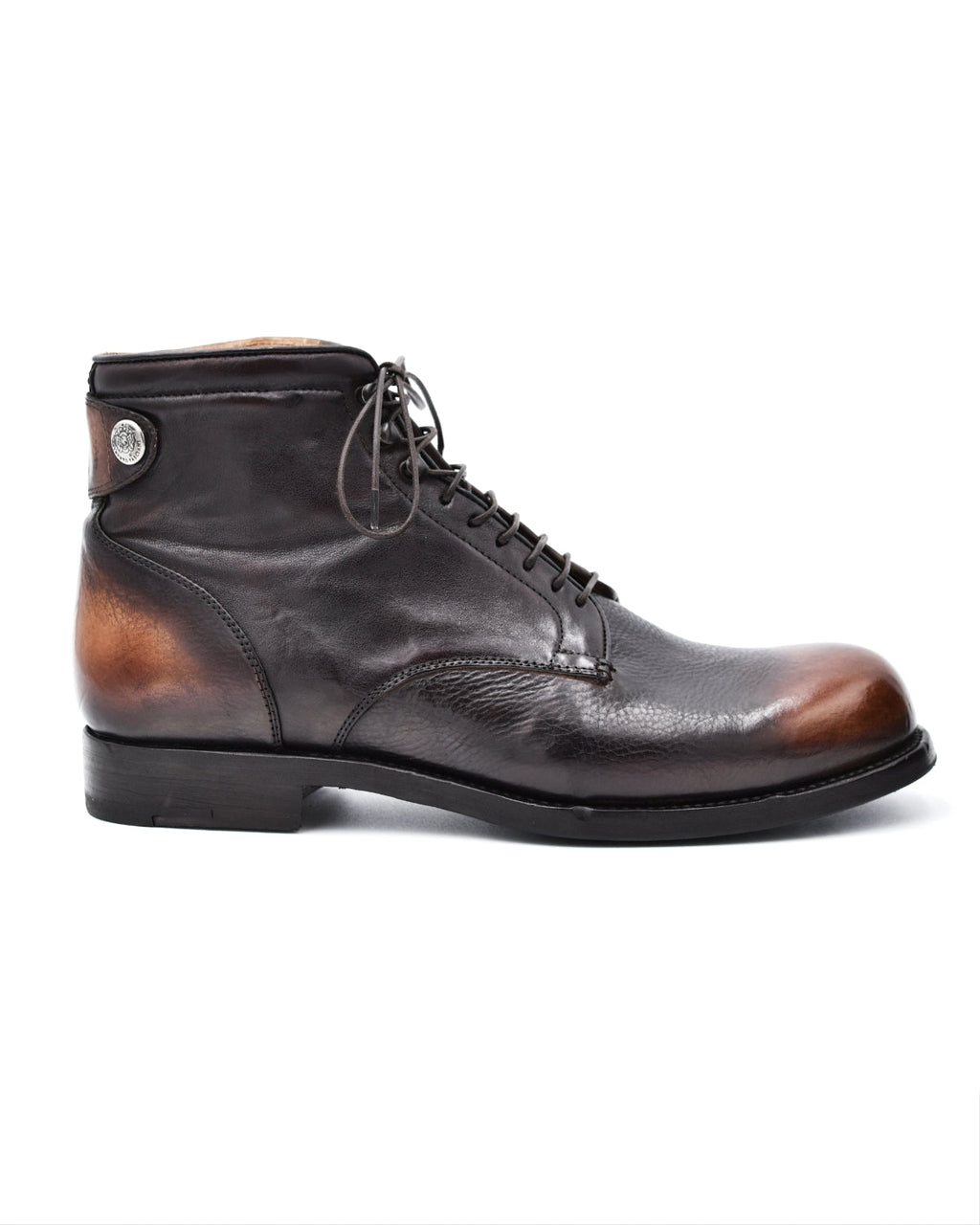 Alberto Fasciani Elias Burnished Brown Lace Up Boot