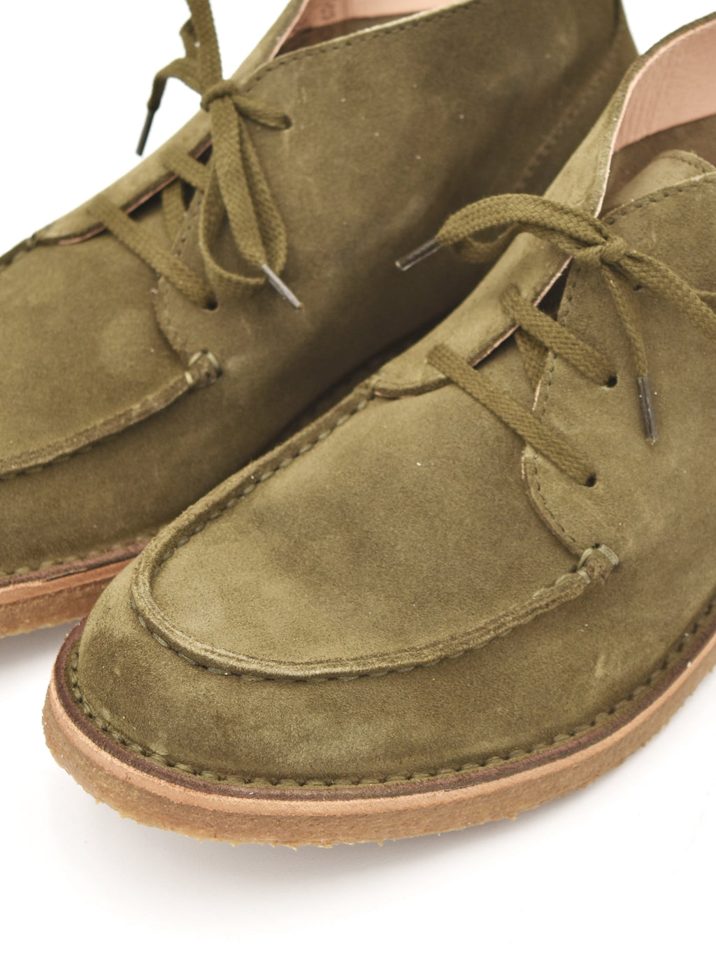 Astorflex Duekeflex 3-Eye Chukka in Khaki Green Suede
